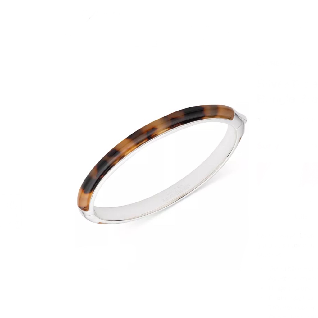 Lauren Ralph Lauren Silver-Tone Tortoise Shell-Look Bangle Bracelet